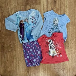 Frozen Disney 3T - set of fleece pjs and two shirts
